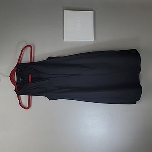 Theory Size 0  Black Sleeveless A Line Tie V Neck Dress With Pockets